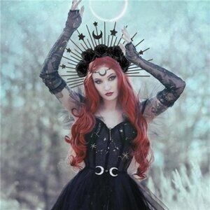 Goddess Halo Crown Headband | Virgin Mary, Stars & Moons Fairy Queen Hair Hoop